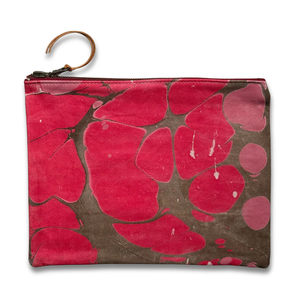 Hand Marbled One-of-a-Kind Zipper Pouch (#P14) - Image 2