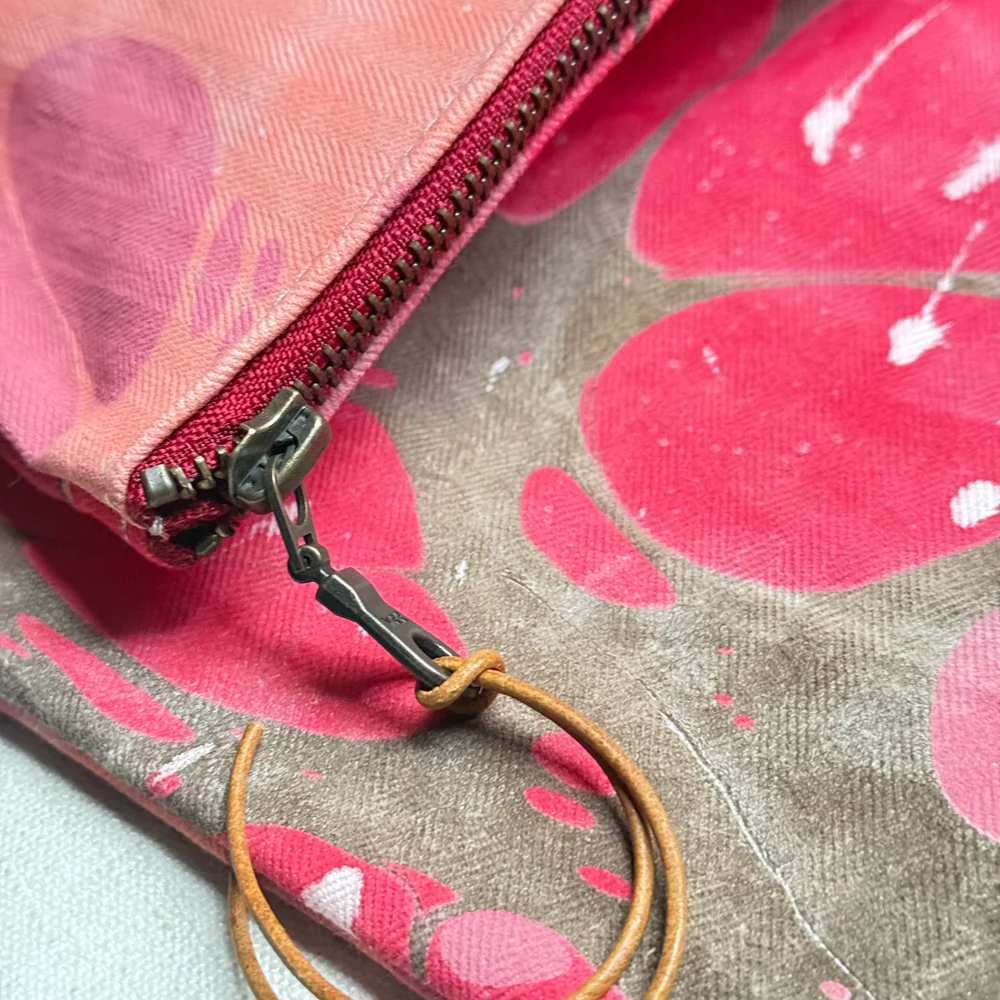 Hand Marbled One-of-a-Kind Zipper Pouch (#P14) - Image 3
