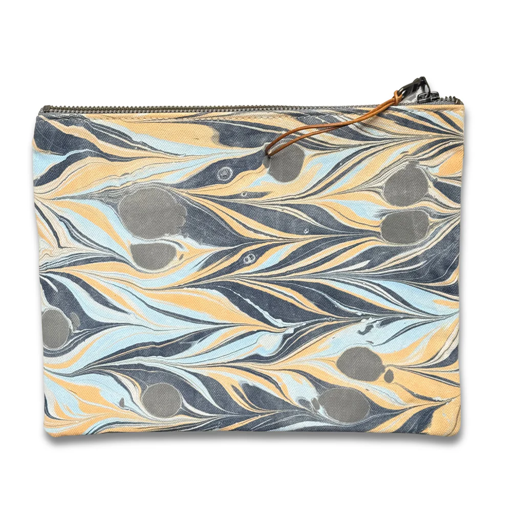 Hand Marbled One-of-a-Kind Zipper Pouch (#P15) - Image 2