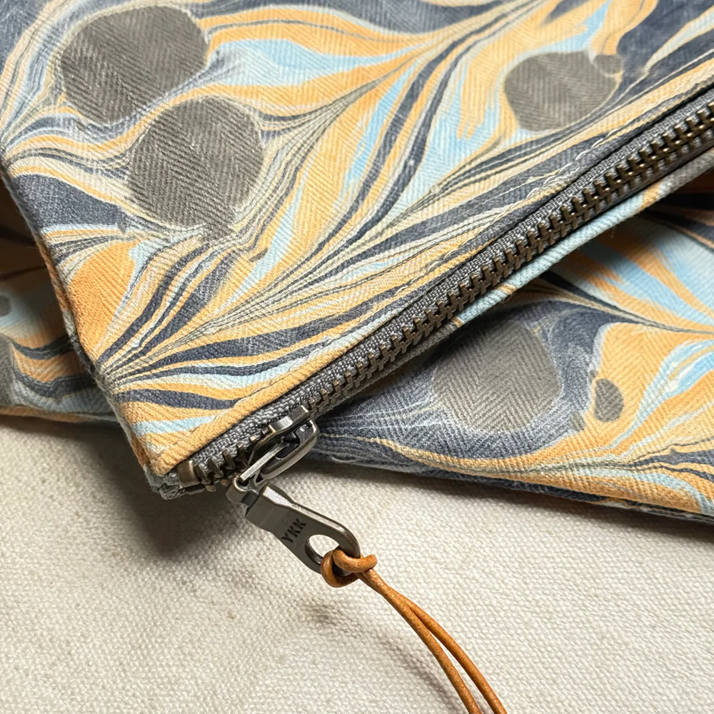 Hand Marbled One-of-a-Kind Zipper Pouch (#P15) - Image 5