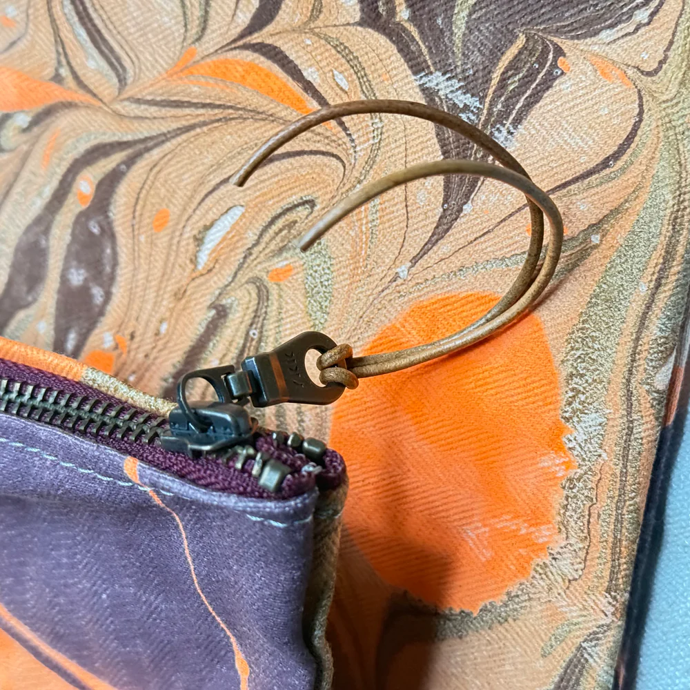 Hand Marbled One-of-a-Kind Zipper Pouch (#P17) - Image 4