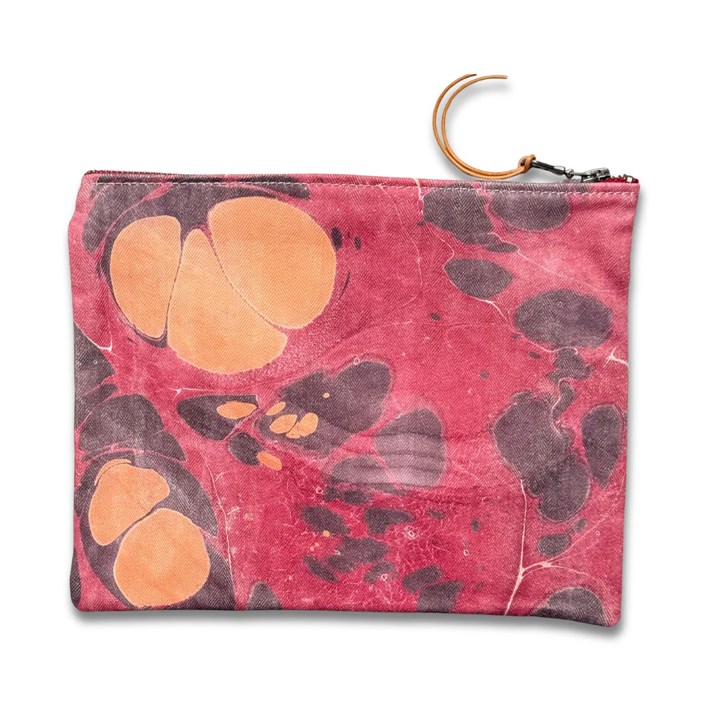 Hand Marbled One-of-a-Kind Zipper Pouch (#P18) - Image 2