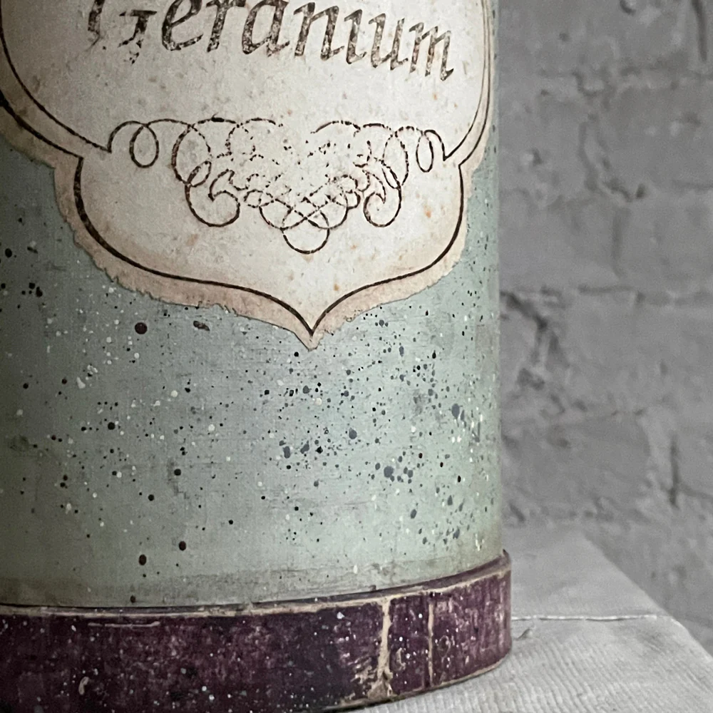Handmade Antique Italian Paper Boxes - Patina Mint with Maroon Trim - Image 3