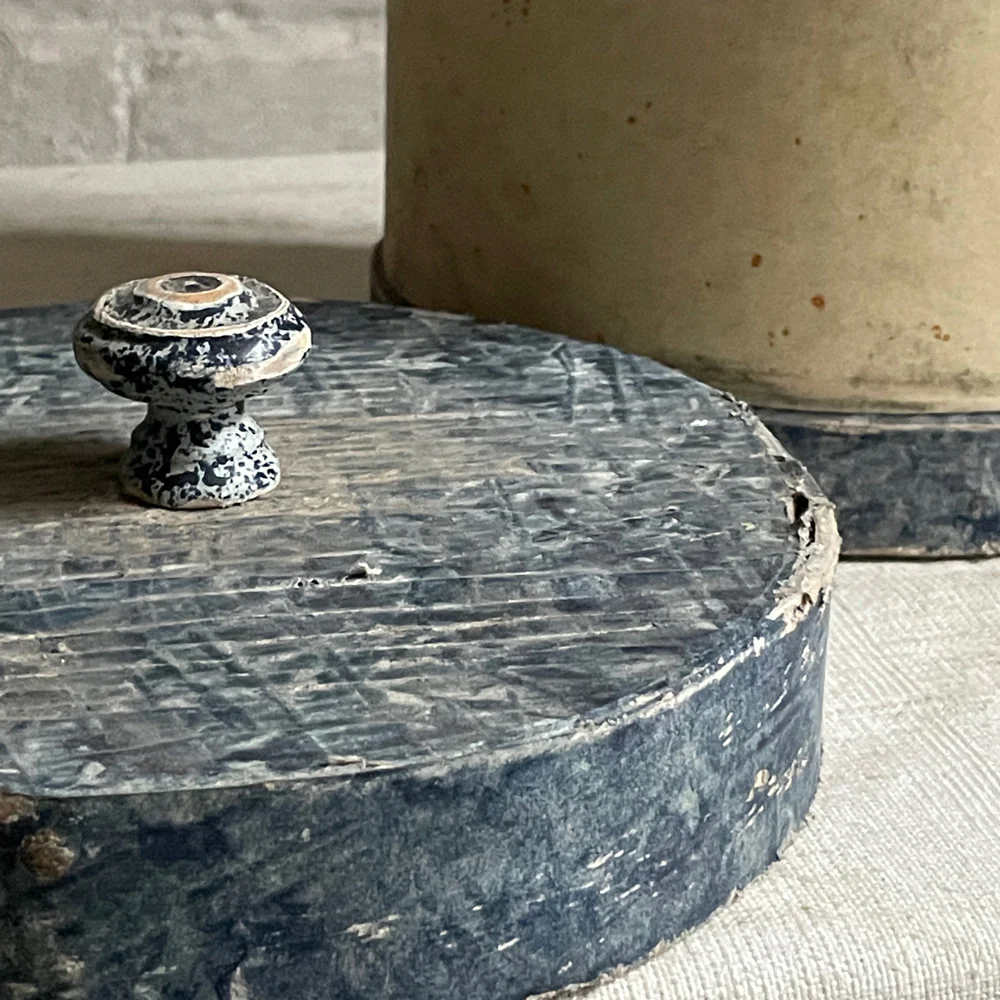Handmade Italian Paper Boxes - Yellow with Blue Trim - Image 4