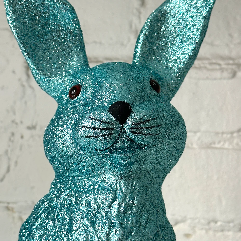 Ino Schaller Large Standing Glitter Bunny in Dark Blue - Image 2