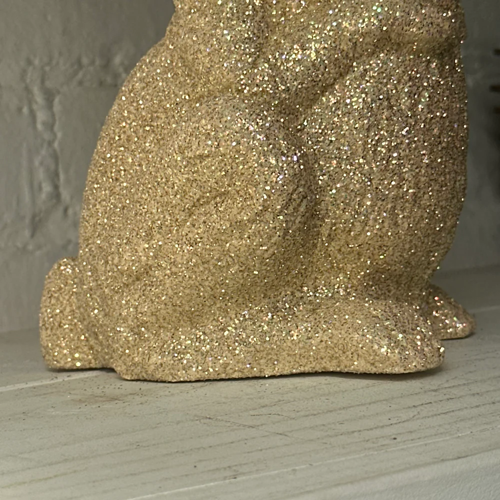 Ino Schaller Large Standing Glitter Bunny in Gold - Image 3