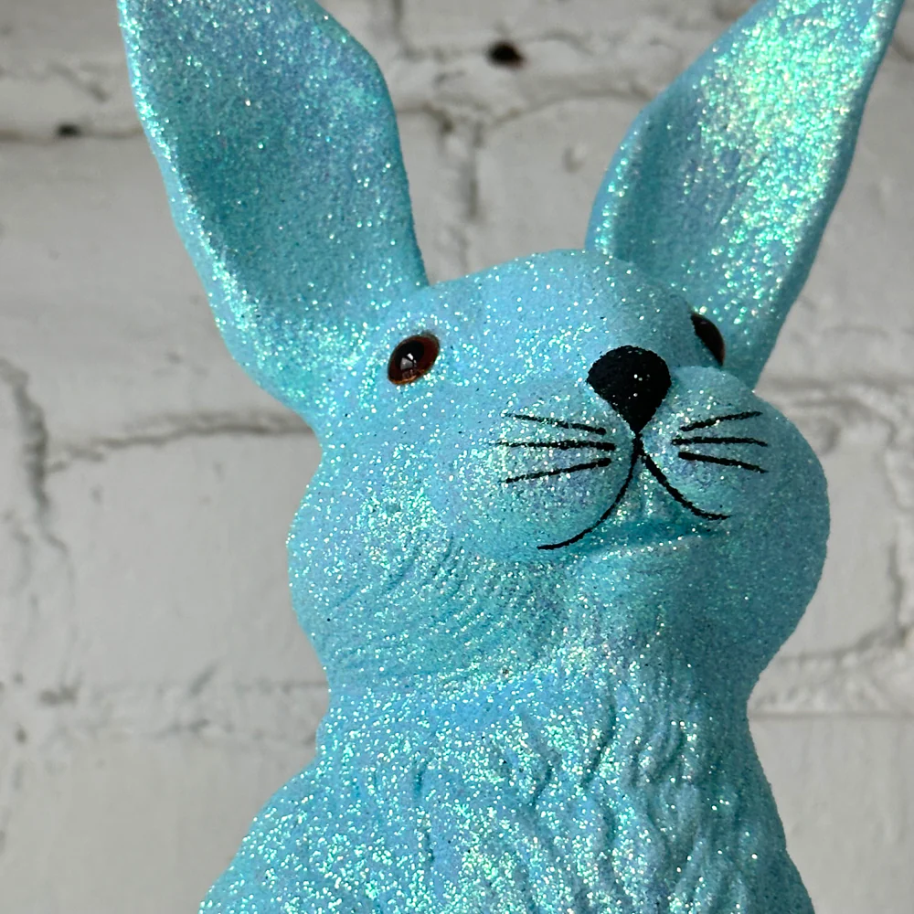 Ino Schaller Large Standing Glitter Bunny in Light Blue - Image 4