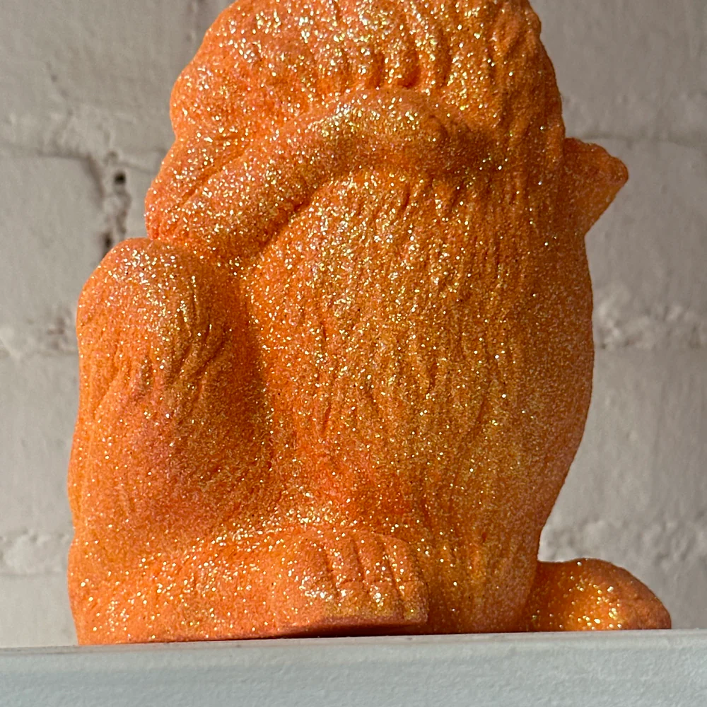 Ino Schaller Large Standing Glitter Bunny in Orange - Image 3