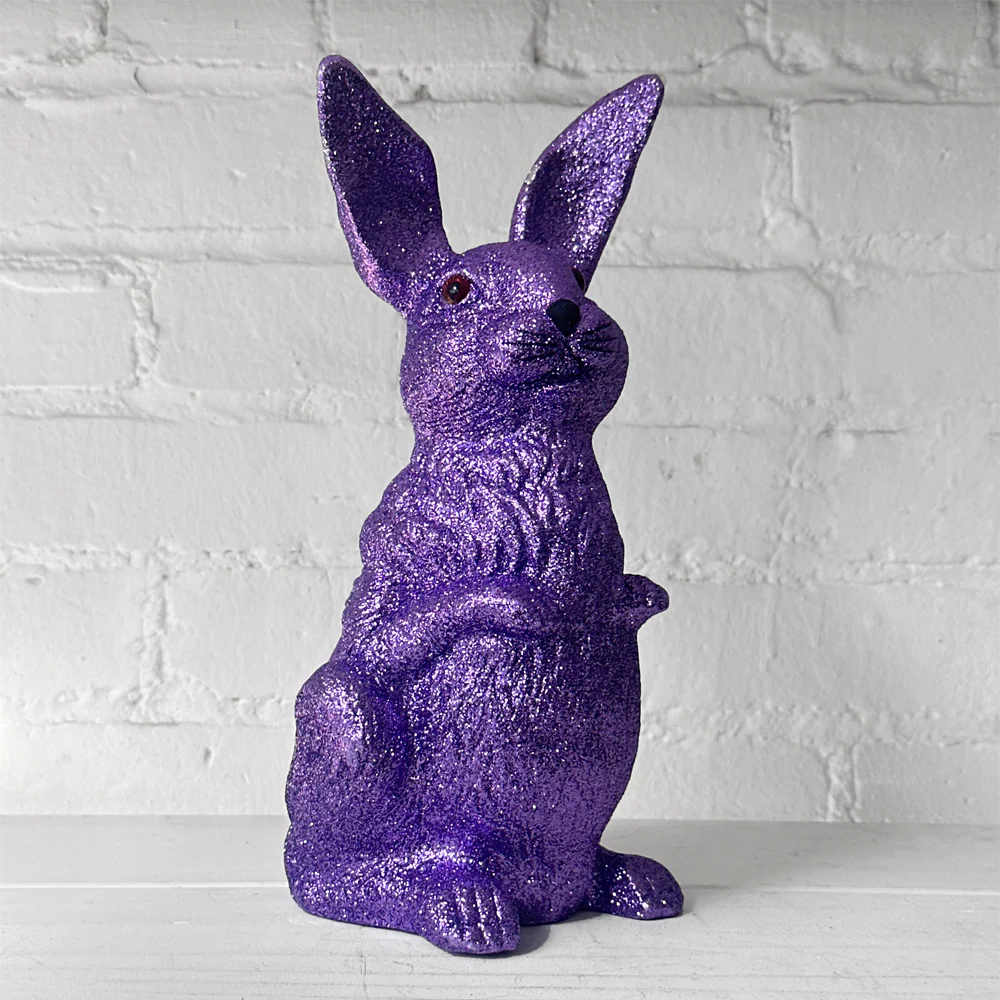 Ino Schaller Large Standing Glitter Bunny in Purple