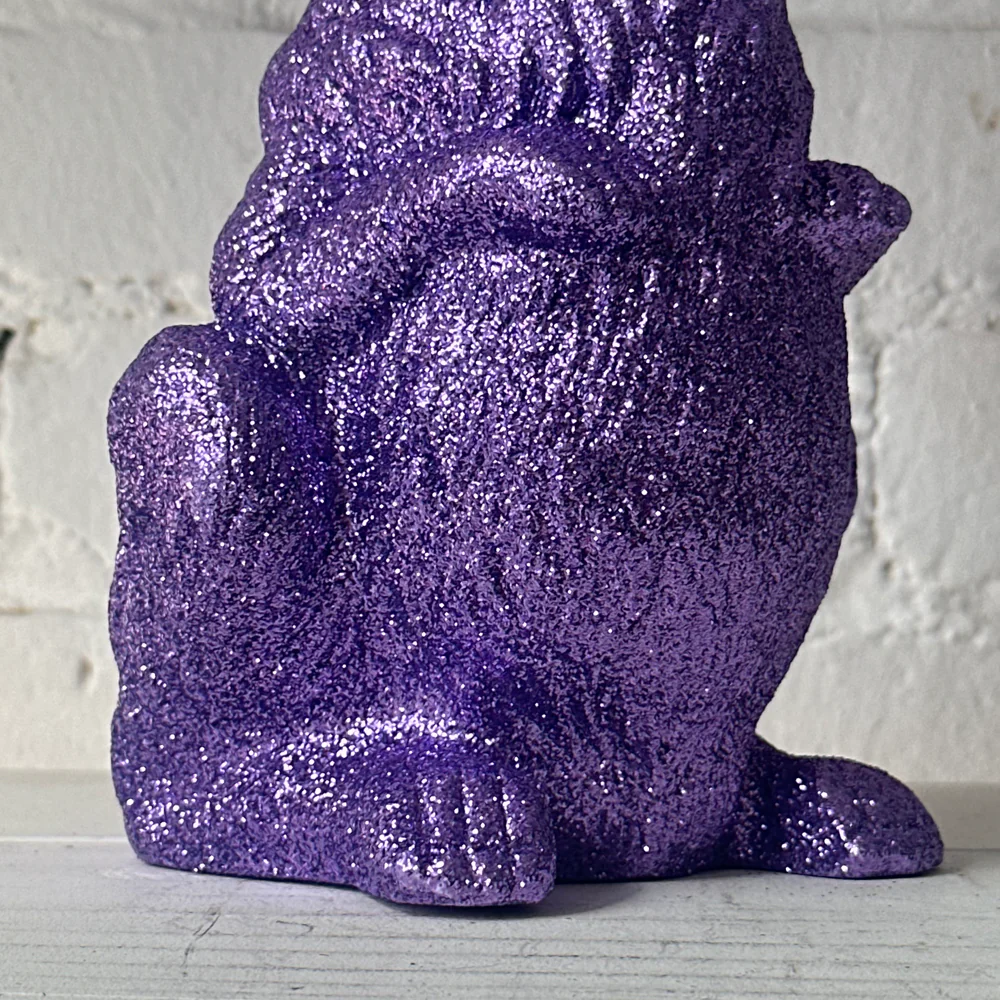 Ino Schaller Large Standing Glitter Bunny in Purple - Image 3