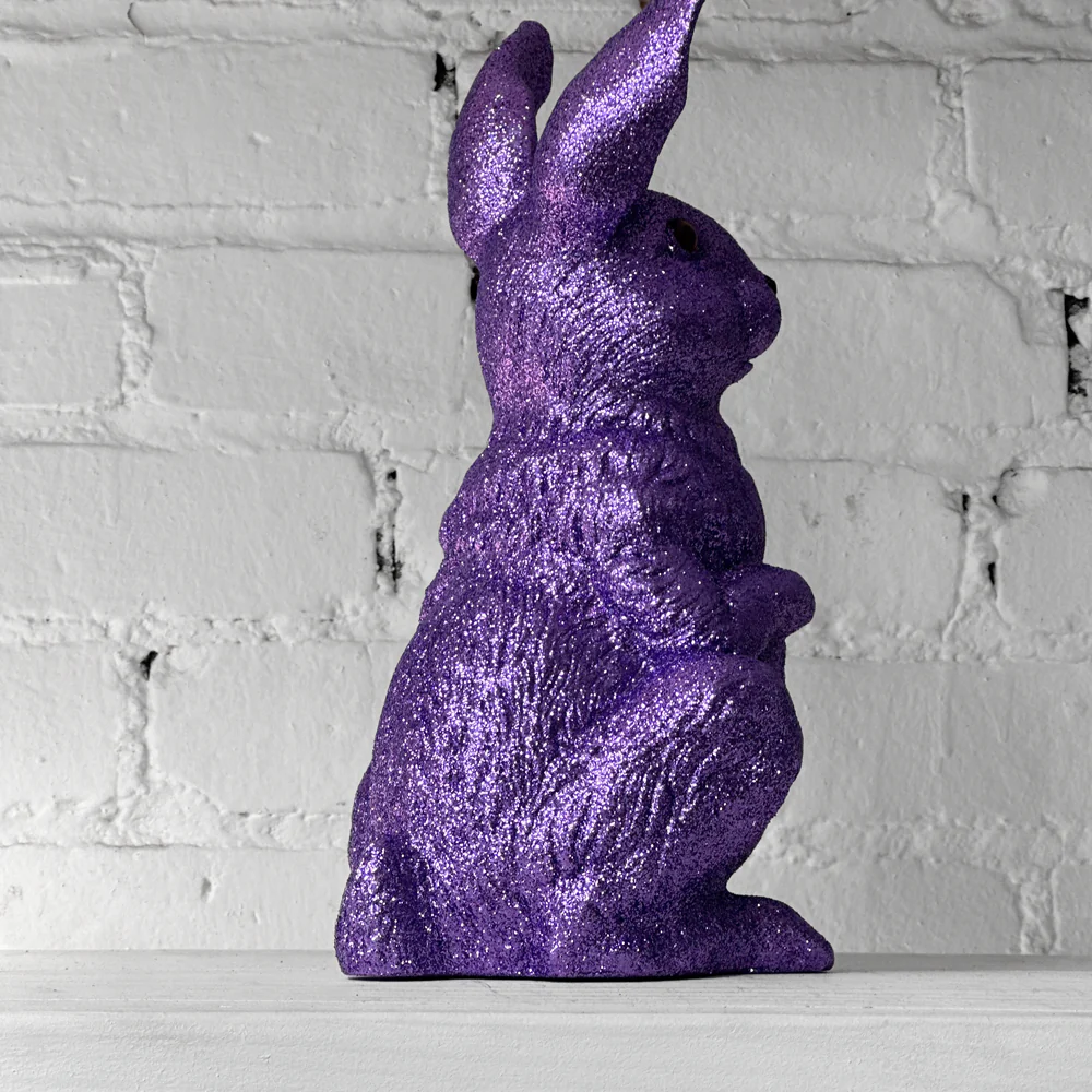 Ino Schaller Large Standing Glitter Bunny in Purple - Image 4