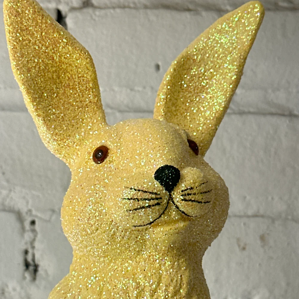 Ino Schaller Large Standing Glitter Bunny in Yellow - Image 3