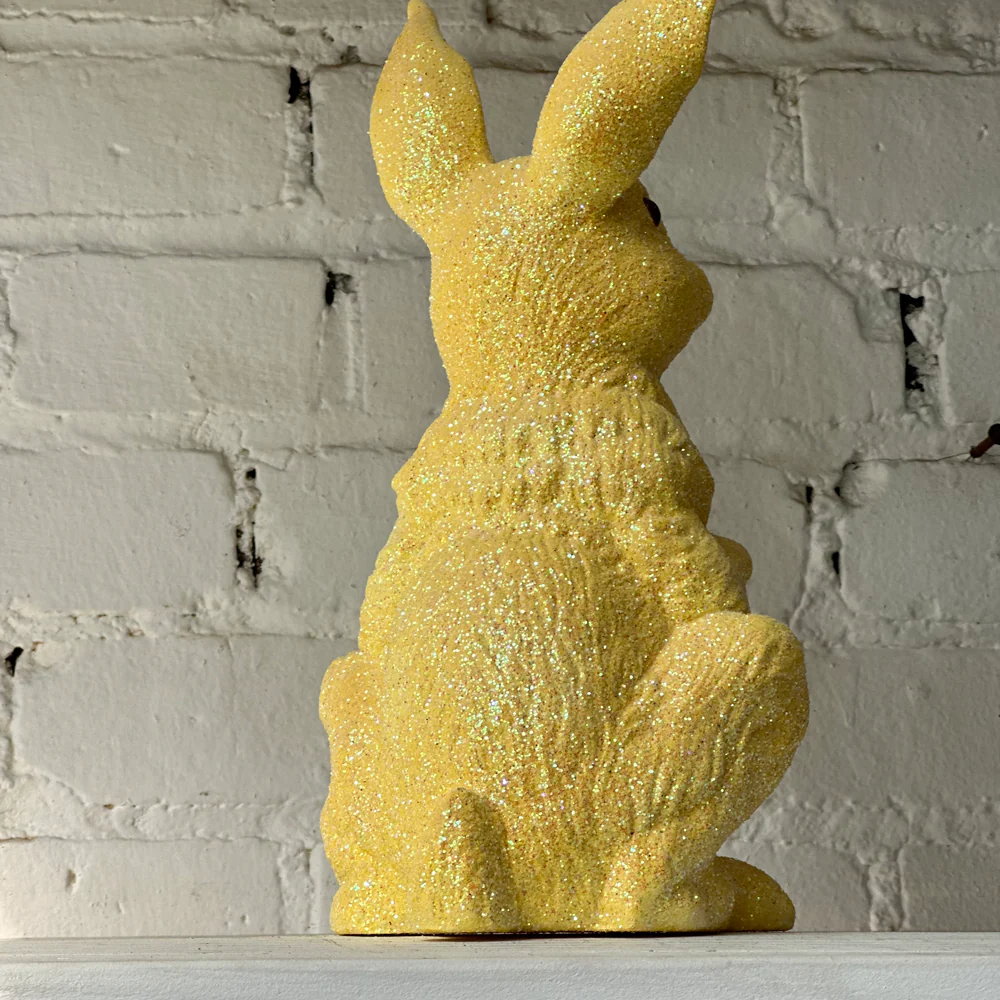 Ino Schaller Large Standing Glitter Bunny in Yellow - Image 4