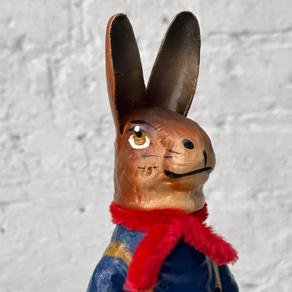 Nostalgic Papier Mâché Rabbit Candy Box in Blue & Red - Image 2