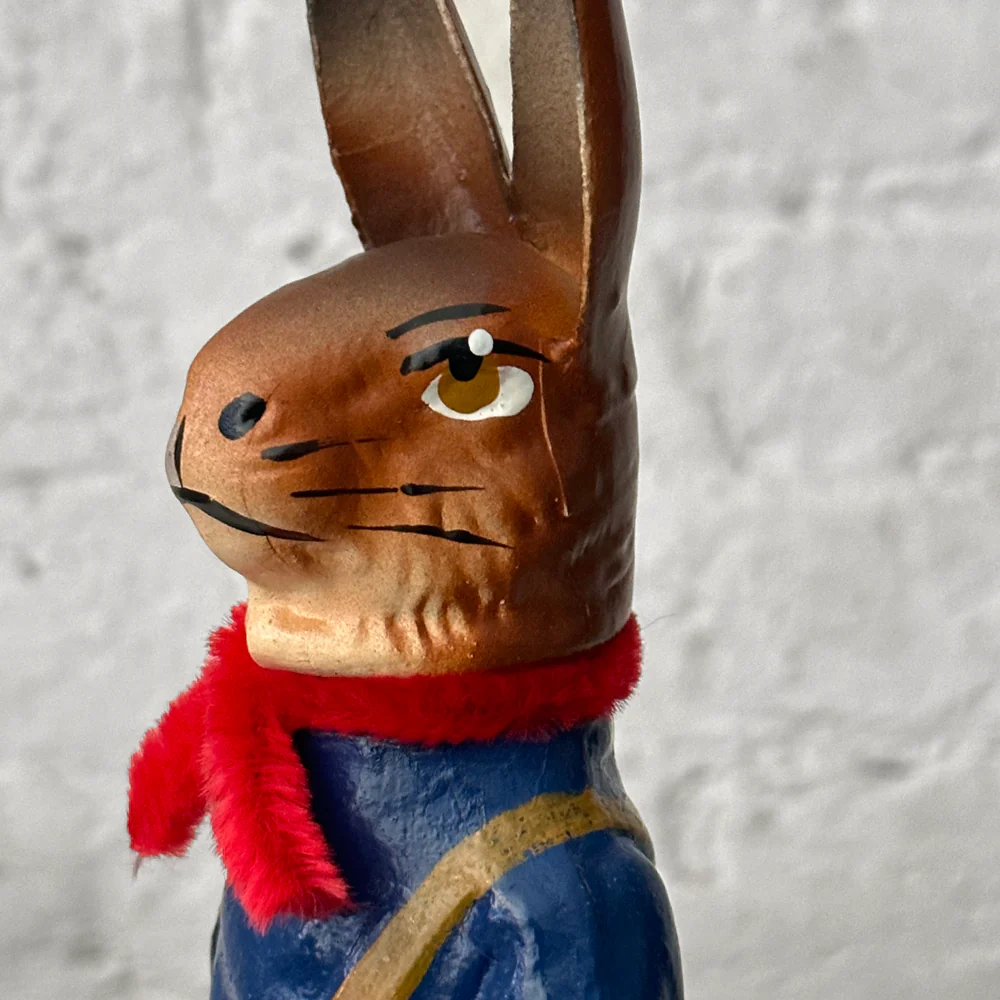 Nostalgic Papier Mâché Rabbit Candy Box in Blue & Red - Image 3