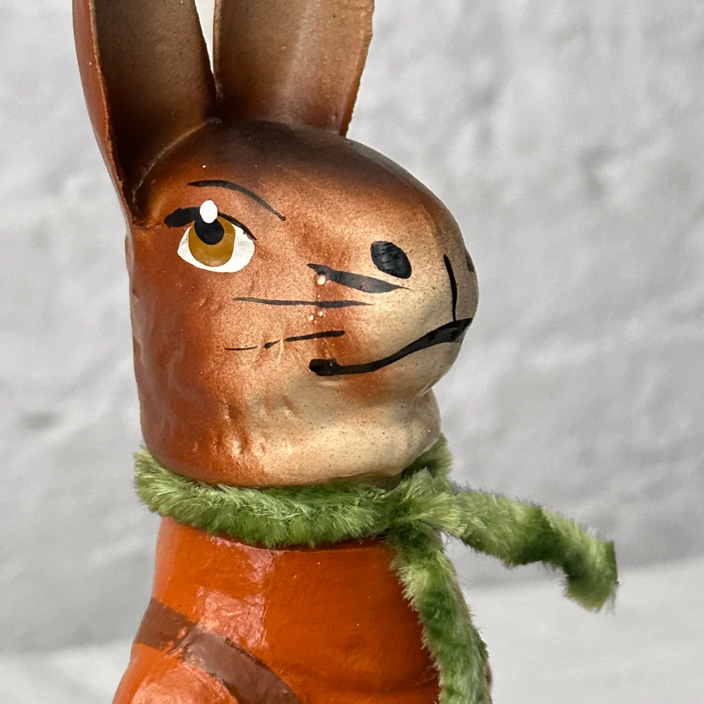 Nostalgic Papier Mâché Rabbit Candy Box in Green & Orange - Image 3