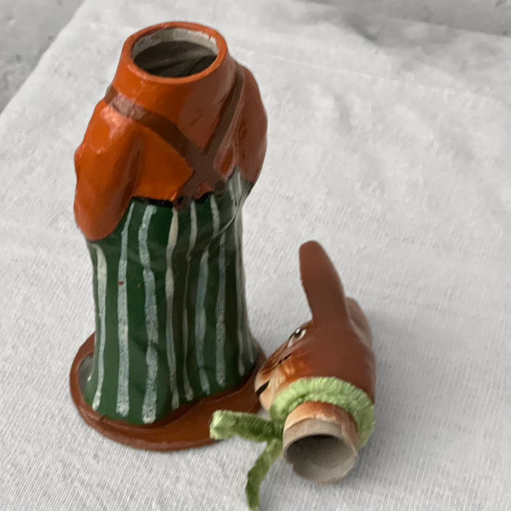 Nostalgic Papier Mâché Rabbit Candy Box in Green & Orange - Image 4