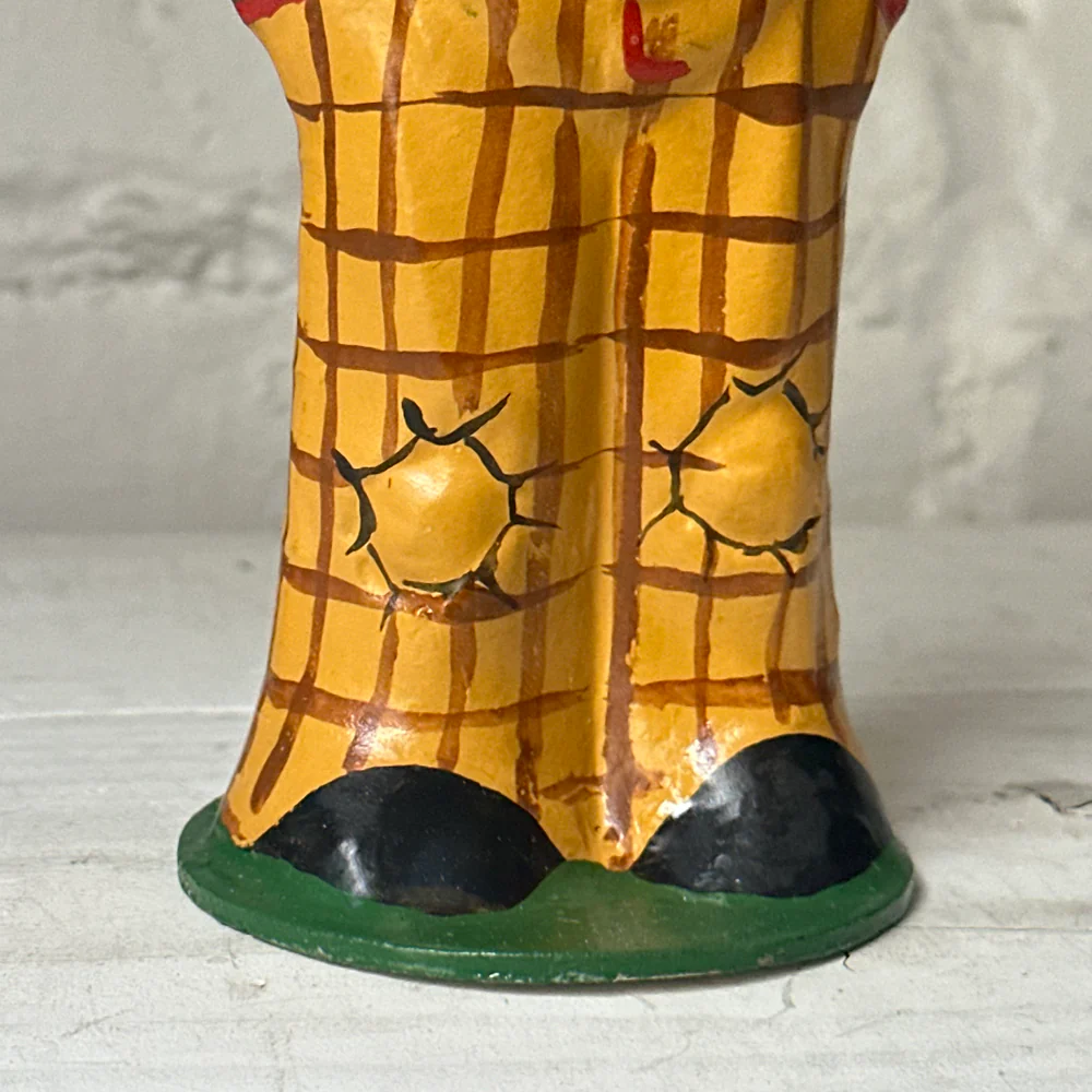 Nostalgic Papier Mâché Rabbit Candy Box in Plaid Pants - Image 3
