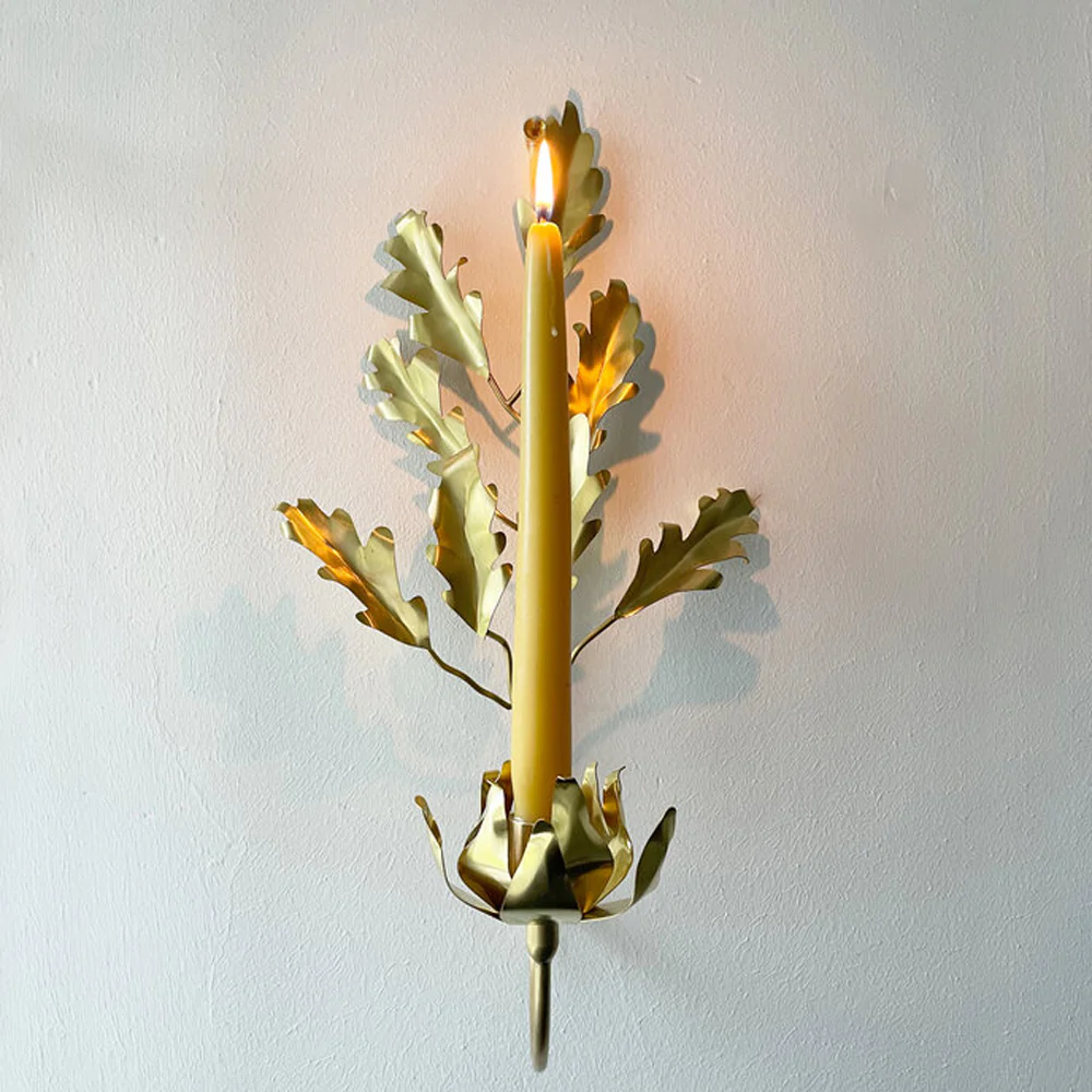 Jess Wheeler Oak Leaf Single Candle Sconce - Image 2