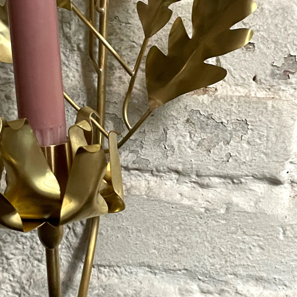 Jess Wheeler Oak Leaf Single Candle Sconce - Image 3