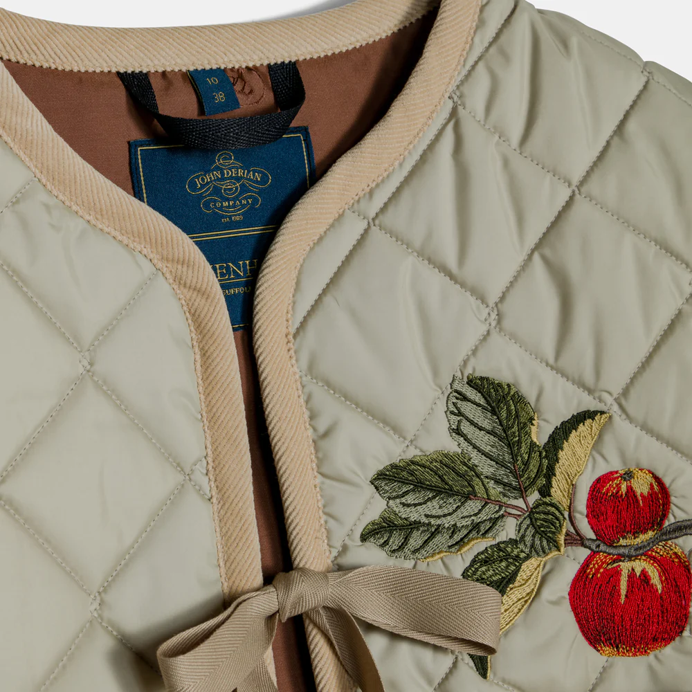 John Derian Apple Tie -Up Gilet Women's Vest in Natural Clay - Image 3