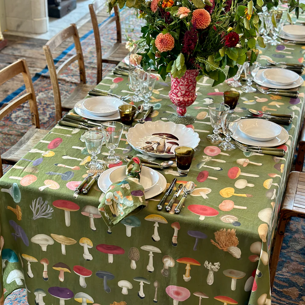 Summerill & Bishop x John Derian "Fungi" Tablecloth - Image 3