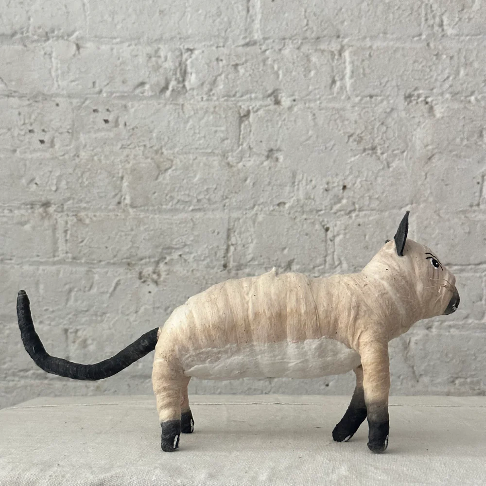 Large Cotton White Cat Ornament - Image 2