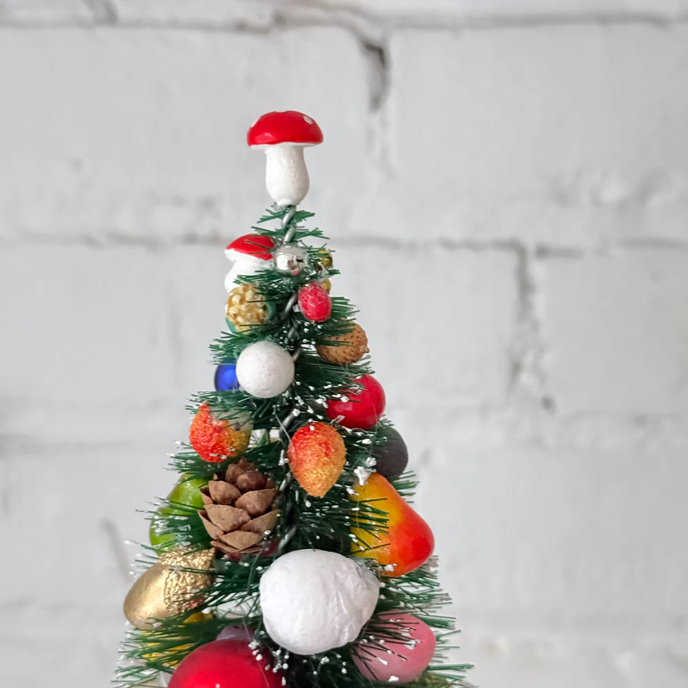 Large Green Nostalgic Decorated Brush Tree - Image 3
