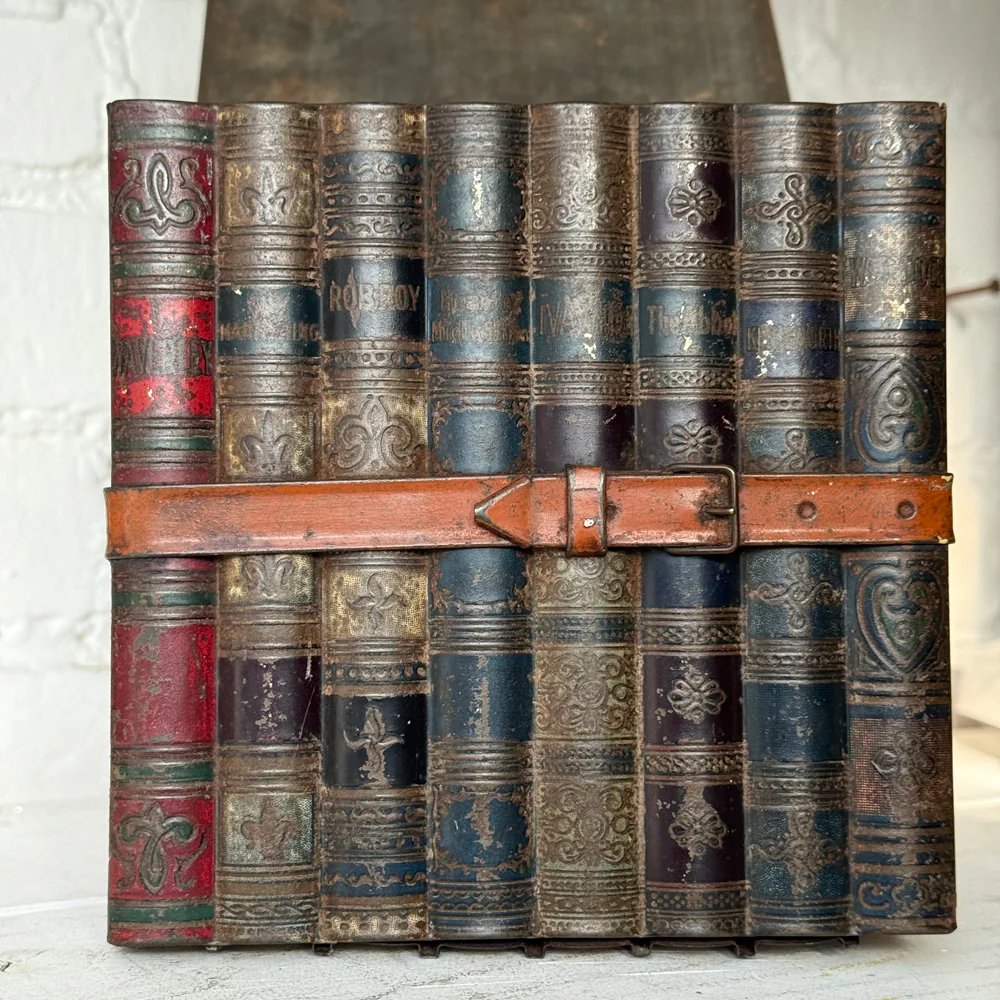 Late 19th-century English Faux Book Stack Biscuit Tin - Image 5
