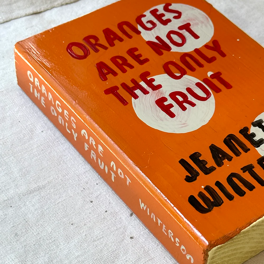 Leanne Shapton "Oranges Are Not the Only Fruit" Painted Wooden Book - Image 2