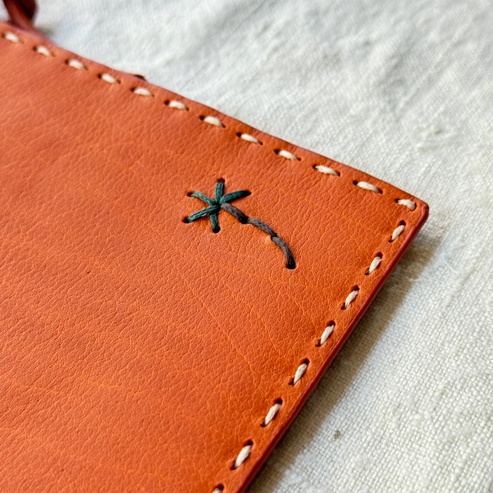 Leather Dragon Diffusion Palm Pocket in Orange - Image 3