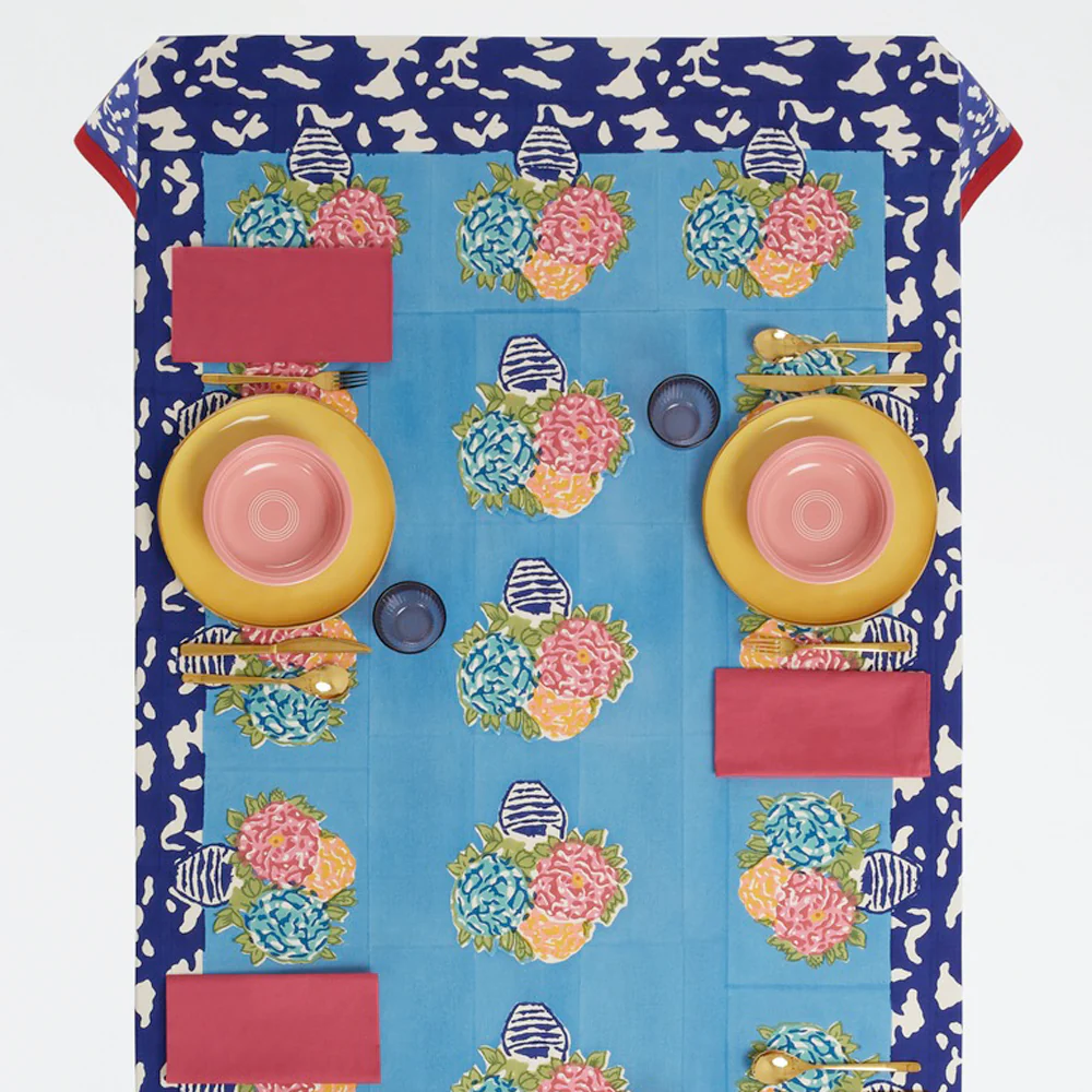 Lisa Corti X La Minervetta Blue Pot Sky Cotton Panel 220 x 270cm - Image 4