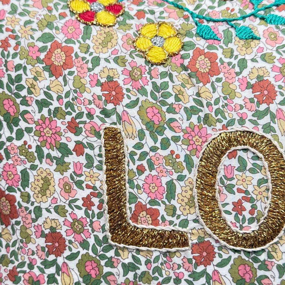 "Love" Embroidered Cushion (26-01) - Image 3