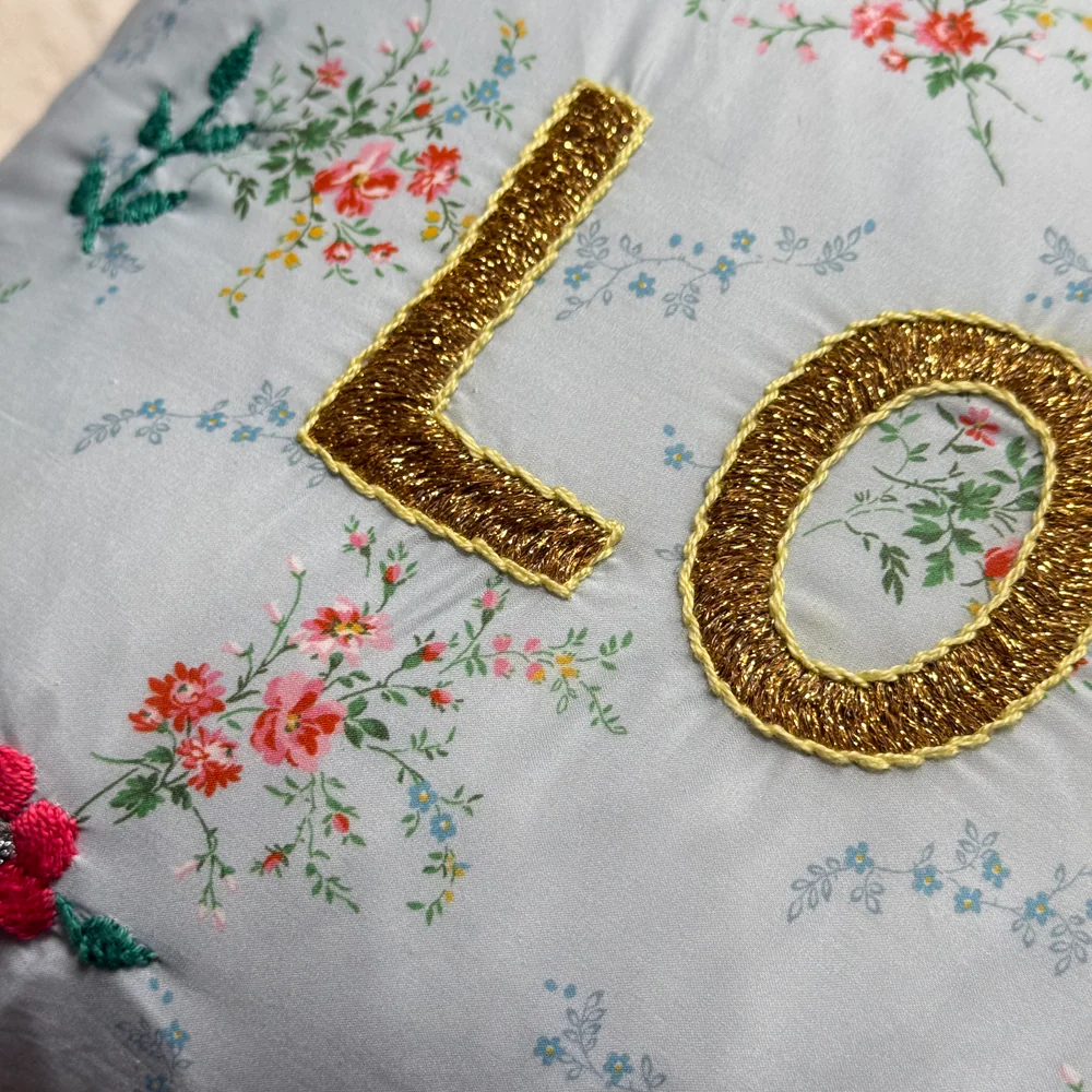 "Love" Embroidered Cushion (CS 09-04) - Image 2