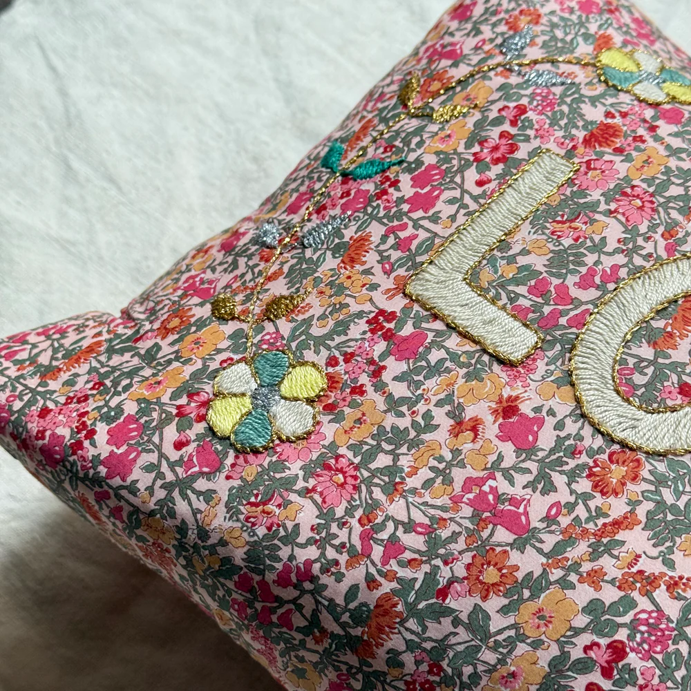 "Love" Embroidered Cushion (CS 09-06) - Image 2