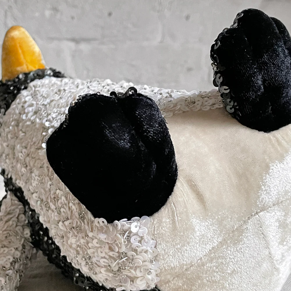 Large Addyson Silk Velvet Embroidered Penguin - Image 4