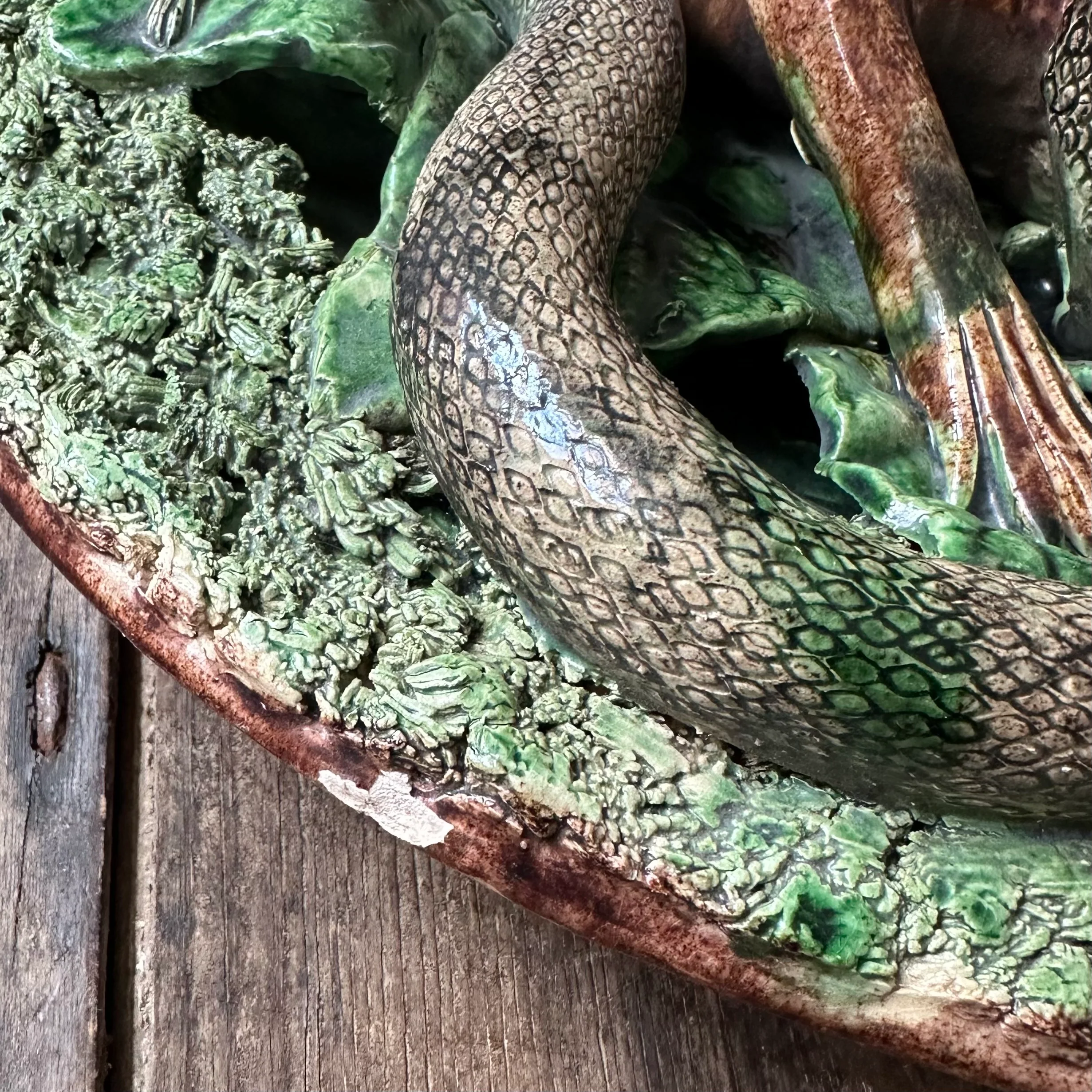 Manuel Mafra Portuguese Palissy-Style Earthenware Charger - Image 3