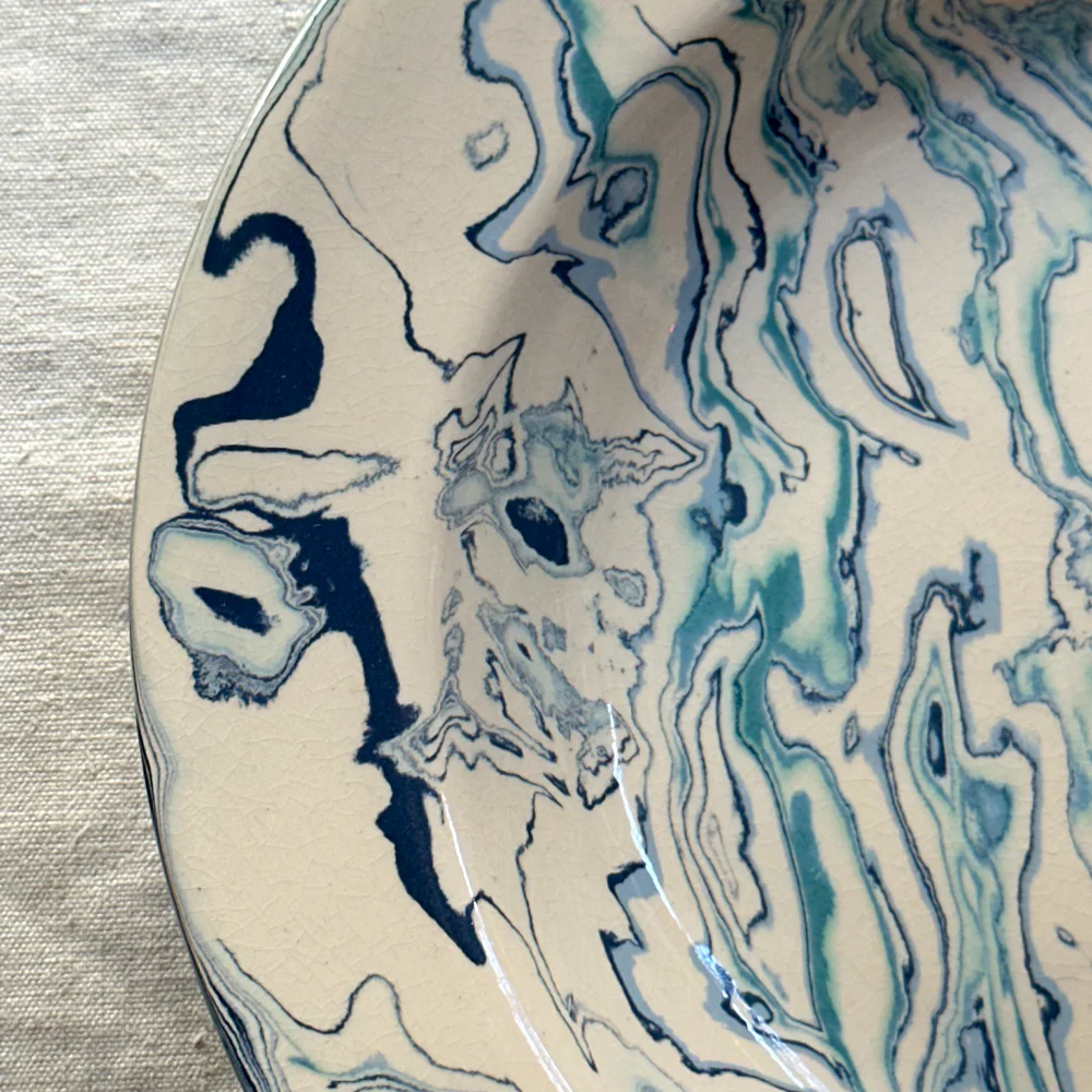Marbled Deep Presentation Plate in Bora Bora (BO #764) - Image 3