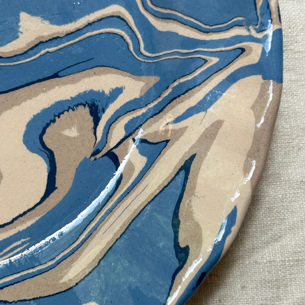 Marbled Dessert Plate XVIIIe in Arcachon (AR #713) - Image 3