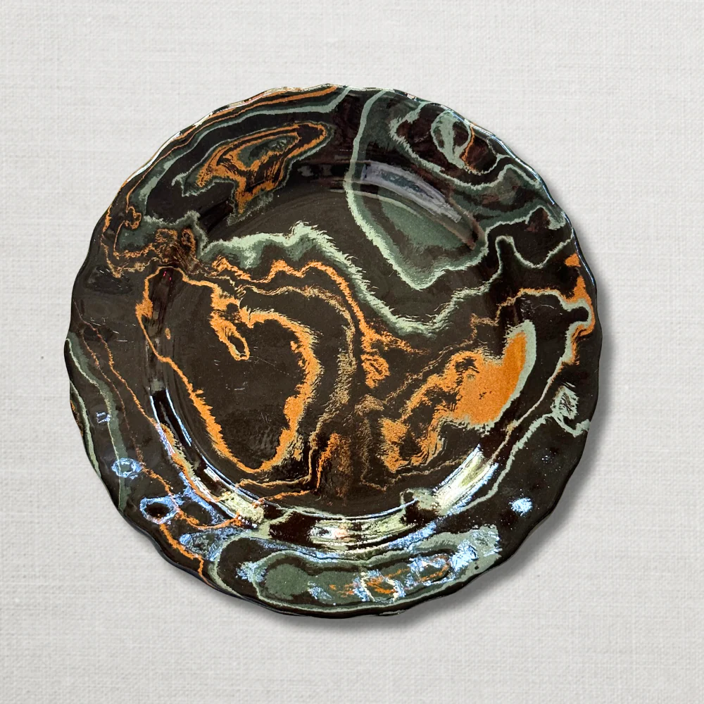 Marbled Dessert Plate XVIIIe in Byzance (BZ #755)