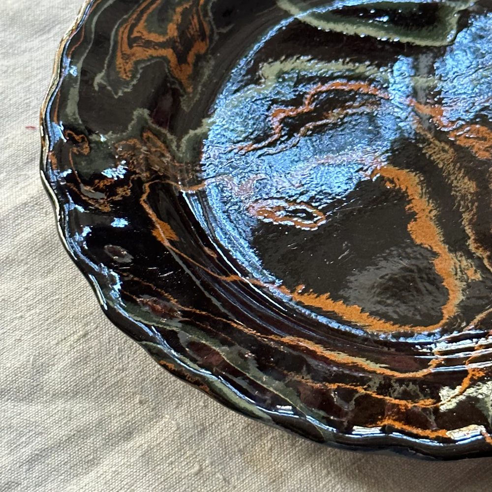 Marbled Dessert Plate XVIIIe in Byzance (BZ #755) - Image 2