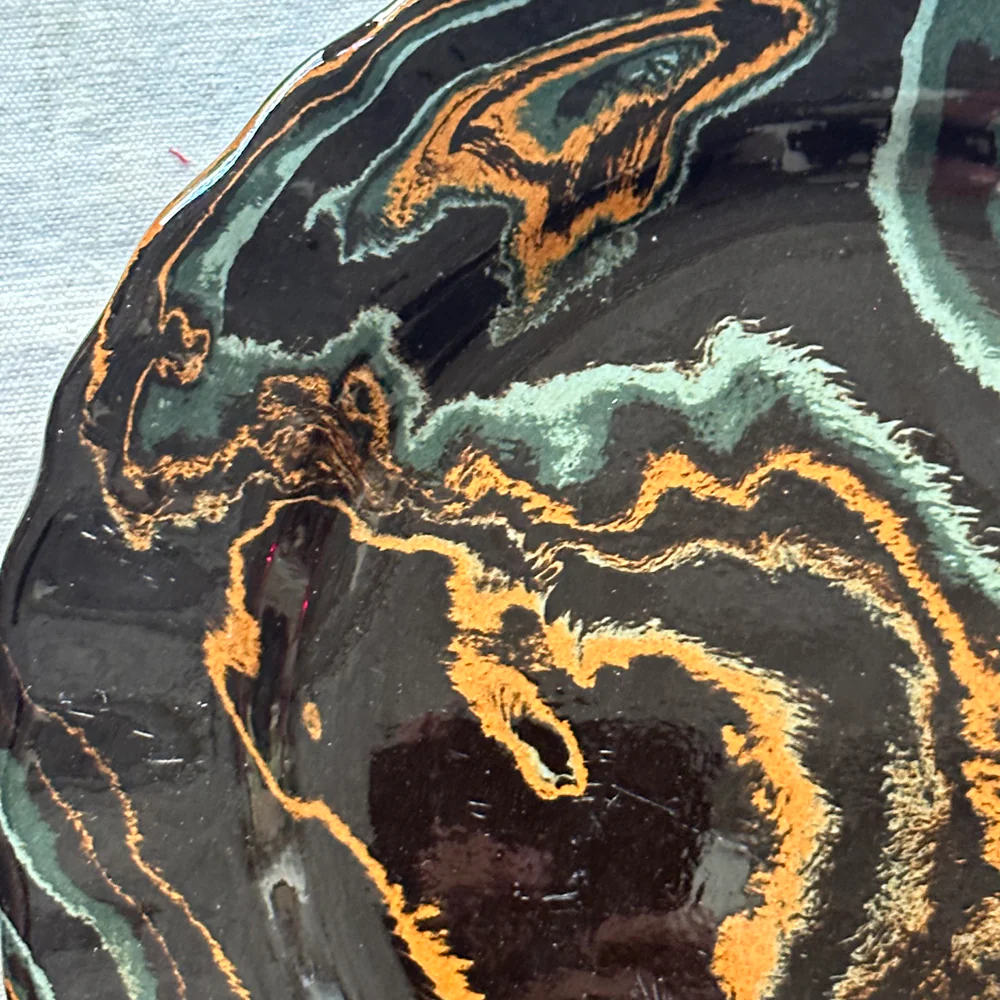 Marbled Dessert Plate XVIIIe in Byzance (BZ #755) - Image 3