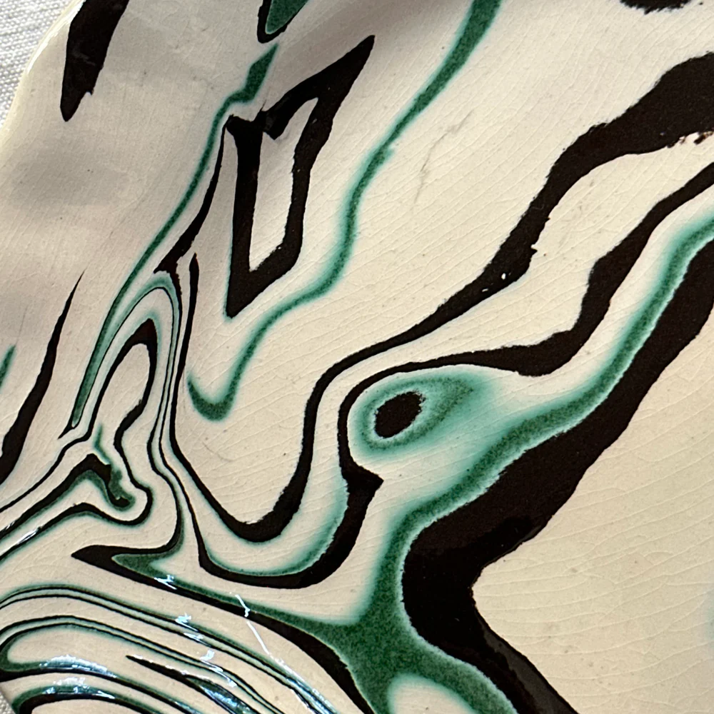 Marbled Dessert Plate XVIIIe in Glacier (RG #753) - Image 3