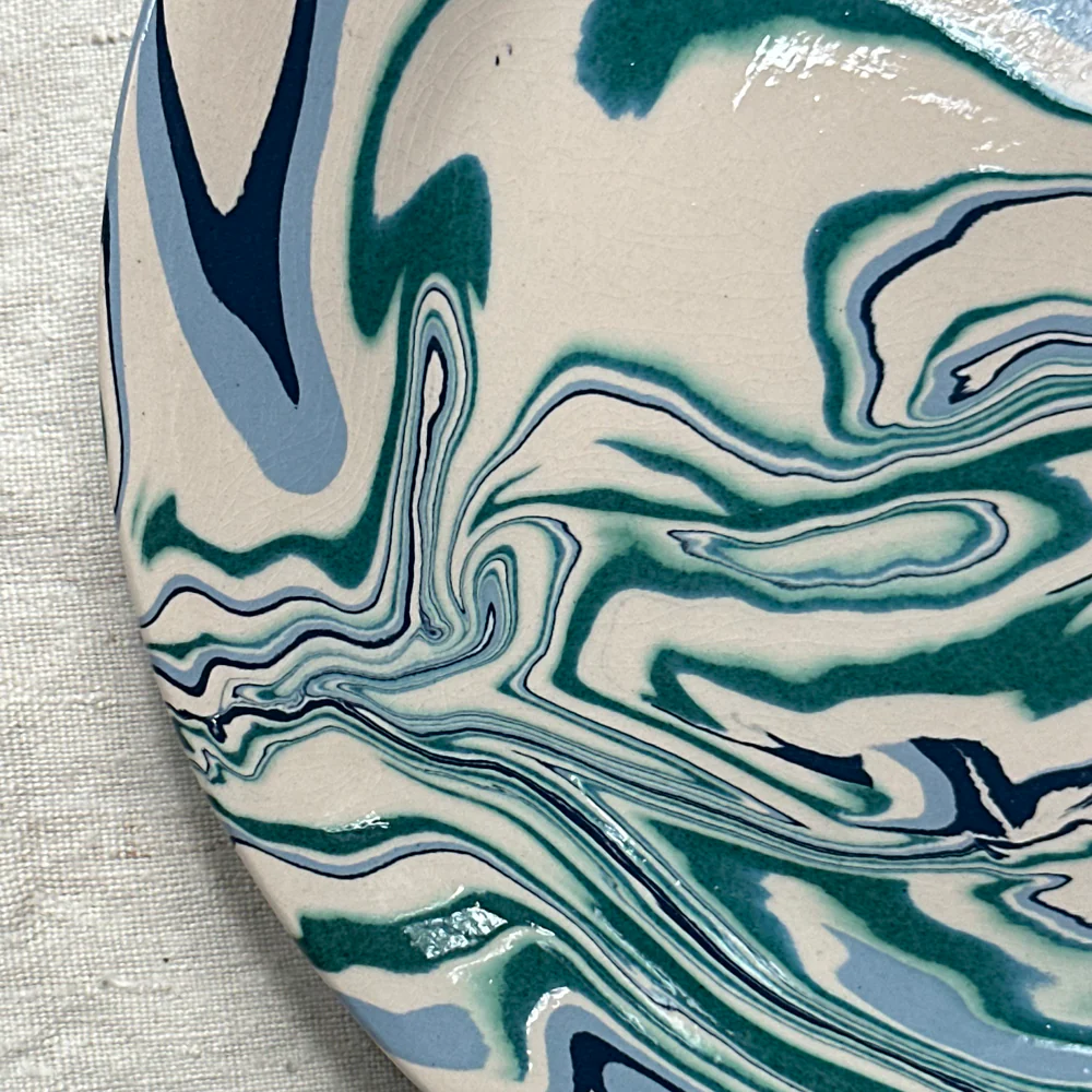 Marbled Dinner Plate in Bora Bora (BC #724) - Image 2