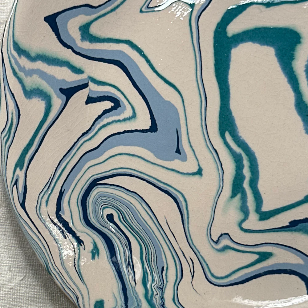Marbled Dinner Plate in Bora Bora (BC #725) - Image 2
