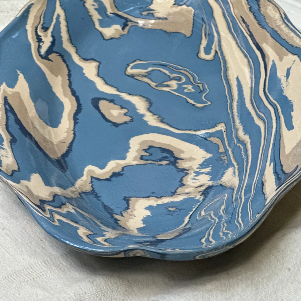 Marbled Fish Dish Platter in Arcachon (AR #743) - Image 3
