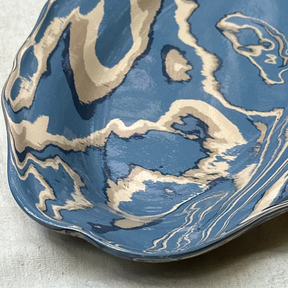 Marbled Fish Dish Platter in Arcachon (AR #743) - Image 4
