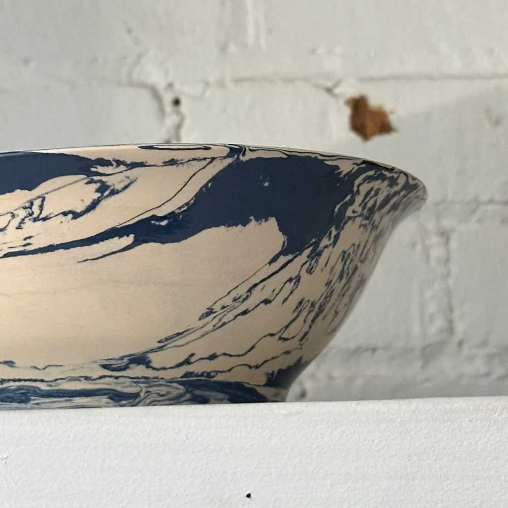 Marbled Large Pasta Bowl in Dark Belle Île (DB #733) - Image 2