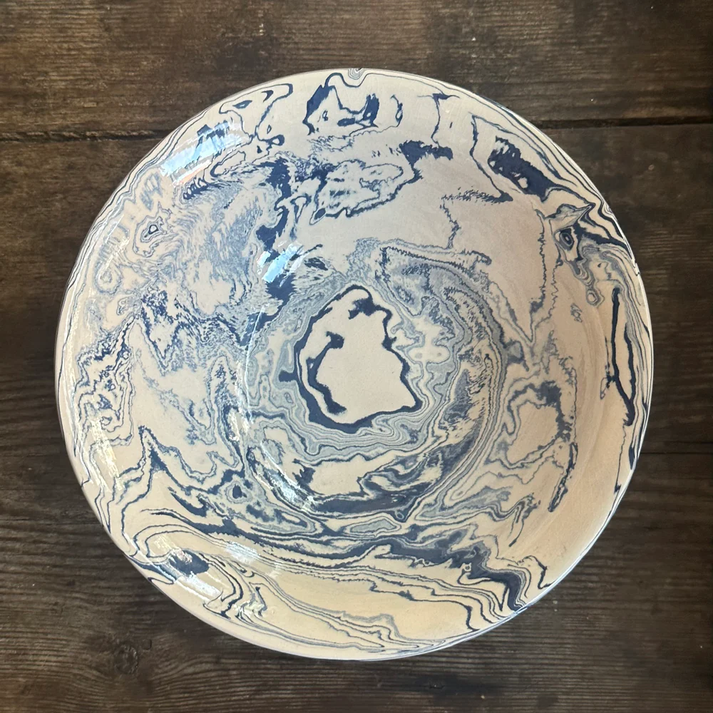 Marbled Large Pasta Bowl in Dark Belle Île (DB #733) - Image 3