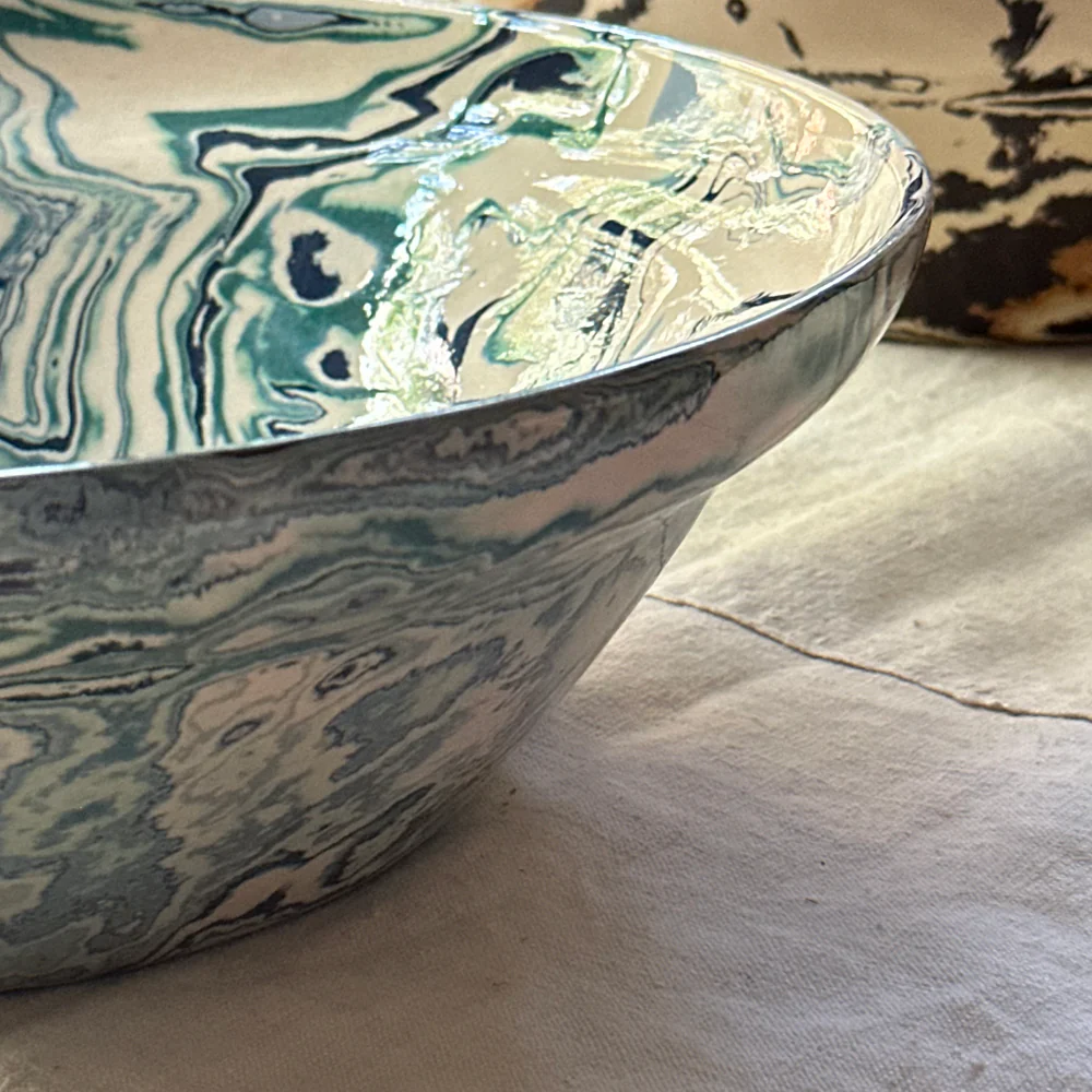 Marbled “Mallorca” Salad Bowl in Bora Bora (BO #774) - Image 2